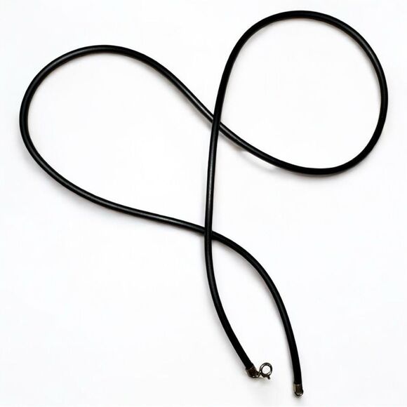 23" Black Cord Necklace - Unisex | 925 Silver
Clasp Minimalist Great for Men - Picture 4 of 17